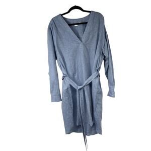 Gap Dress Womens XXL Blue Wrap‎ Tie Waist Long Sleeve Chambray Versatile Minimal